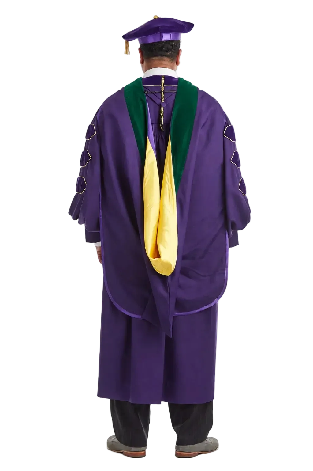 University of Washington Doctor of Medicine (M.D.) hood with green velvet — male model