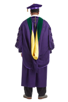 University of Washington Doctor of Medicine (M.D.) hood with green velvet — male model