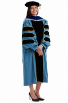 Widener University complete doctoral regalia set with gown, hood, and tam