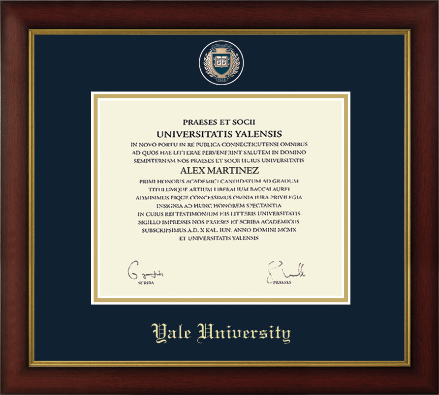 CAPGOWN | Yale University Medallion Diploma Frame for Doctoral Graduates. Designed and made in USA.