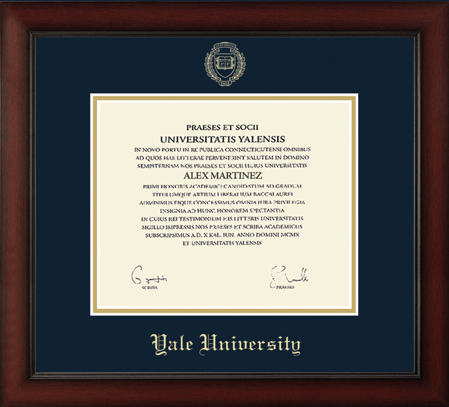 CAPGOWN | Yale University Cherry Wood Diploma Frame for Doctoral Graduates. Designed and made in USA.