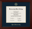 CAPGOWN | Yale University Cherry Wood Diploma Frame for Doctoral Graduates. Designed and made in USA.