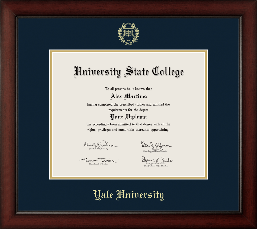 CAPGOWN | Yale University Cherry Wood Diploma Frame for Doctoral Graduates. Designed and made in USA.