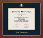 CAPGOWN | Yale University Medallion Diploma Frame for Doctoral Graduates. Designed and made in USA.