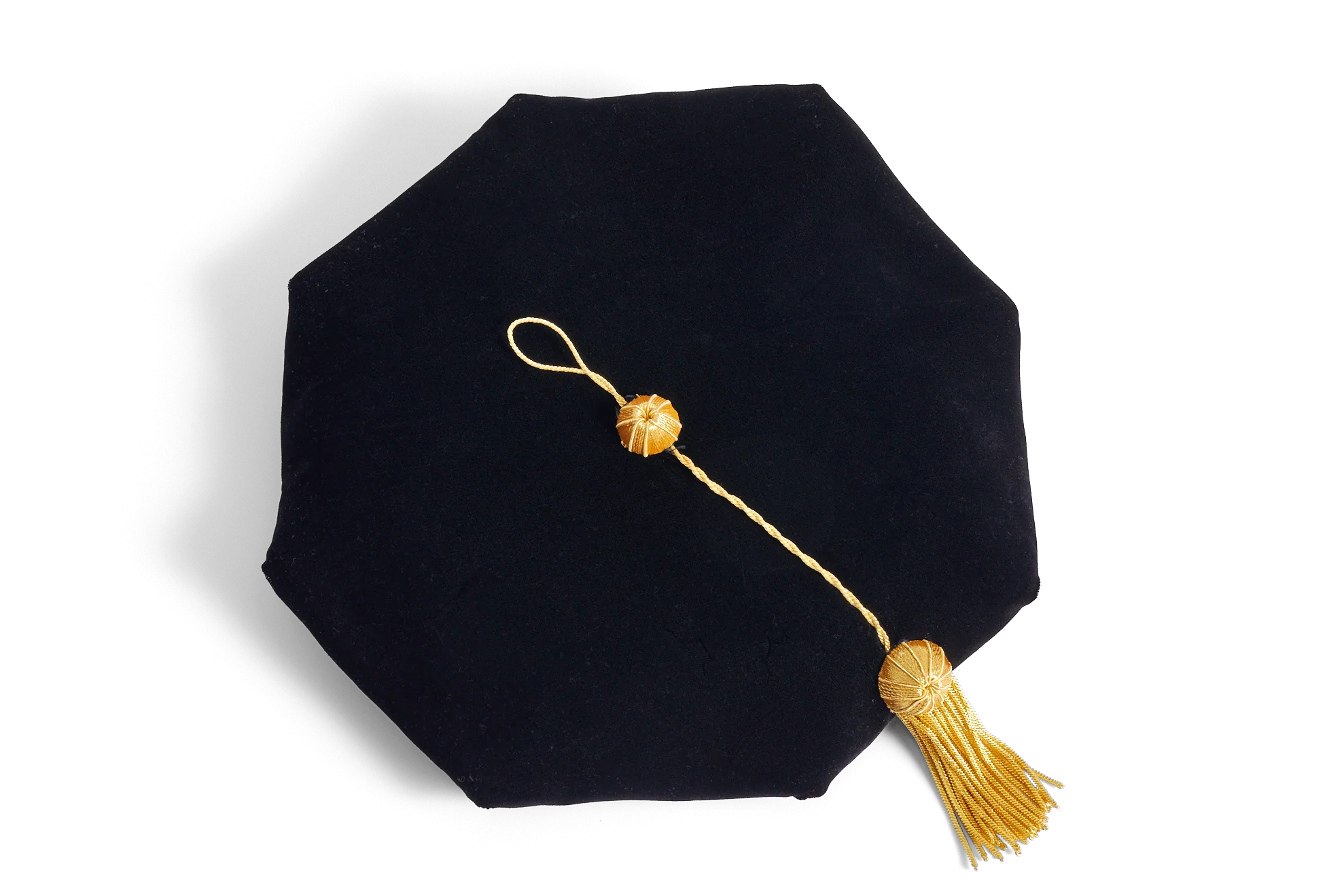 Cal State LA eight-sided black velvet doctoral tam