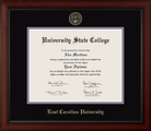 CAPGOWN | East Carolina University Cherry Wood Diploma Frame for Bachelor’s, Master’s, and PhD Graduates. Designed and made in USA.