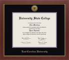 CAPGOWN | East Carolina University Medallion Diploma Frame for Bachelor’s, Master’s, and PhD Graduates. Designed and made in USA.