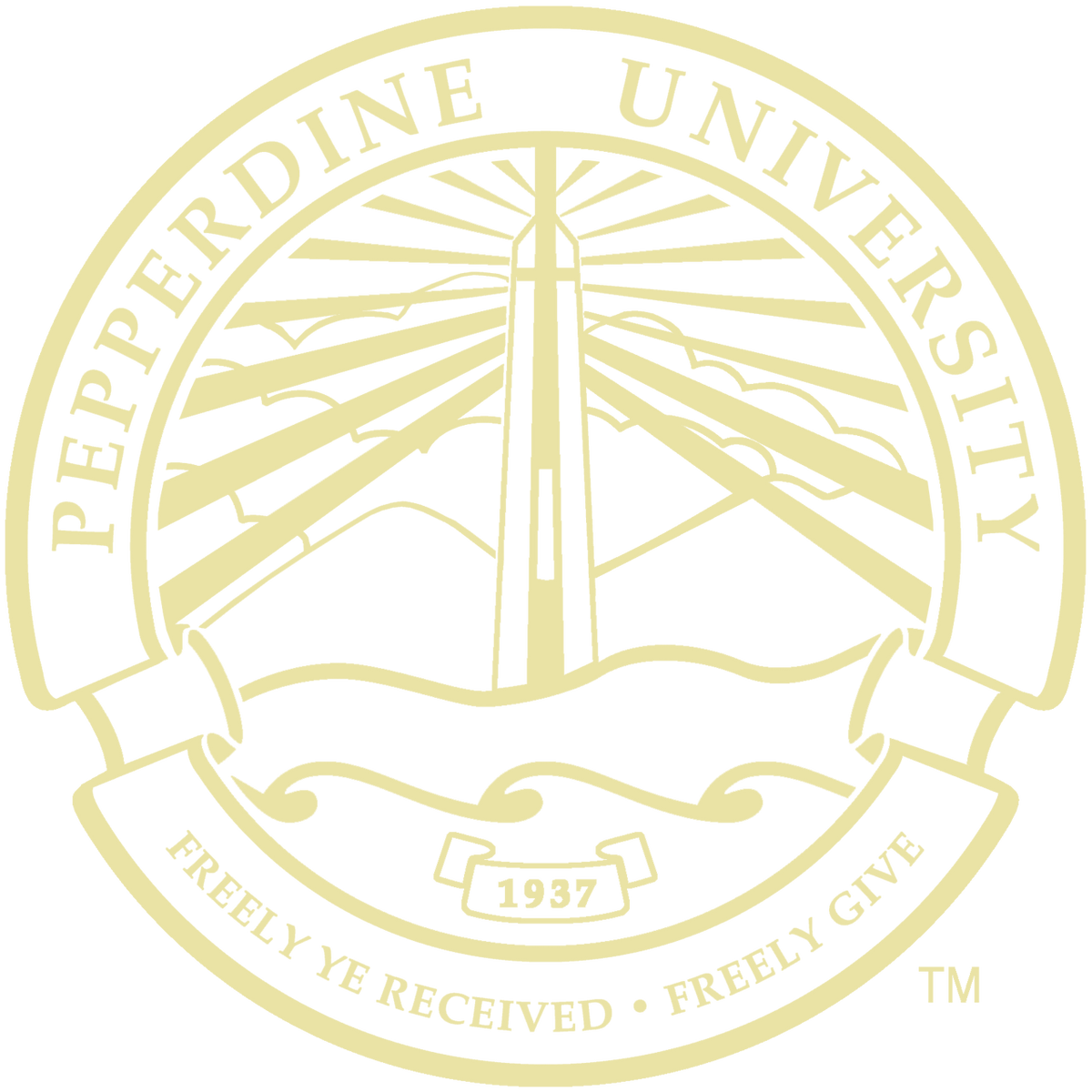 Pepperdine University gold-embossed seal