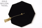 Texas State University eight-sided black velvet doctoral tam with tassel