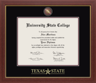 Texas State University Medallion Diploma Frame