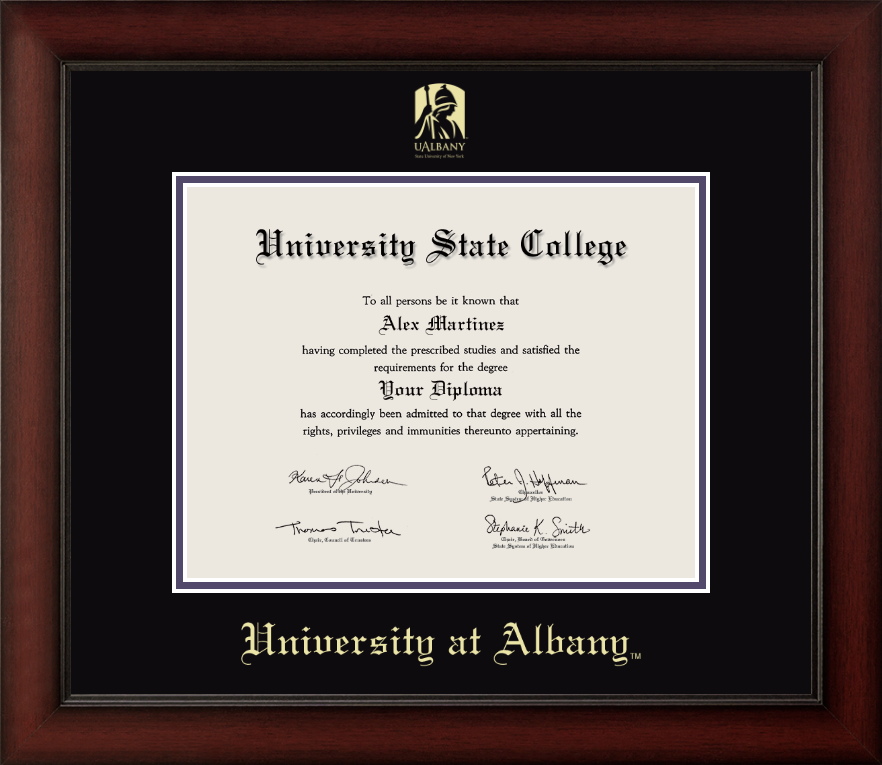 University at Albany Cherry Wood Diploma Frame