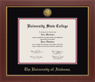 CAPGOWN | University of Alabama Medallion Diploma Frame for Bachelor’s, Master’s, and PhD Graduates. Designed and made in USA.