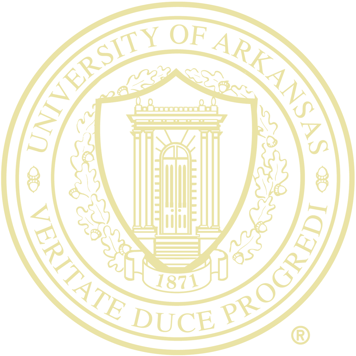 University of Arkansas gold embossed seal
