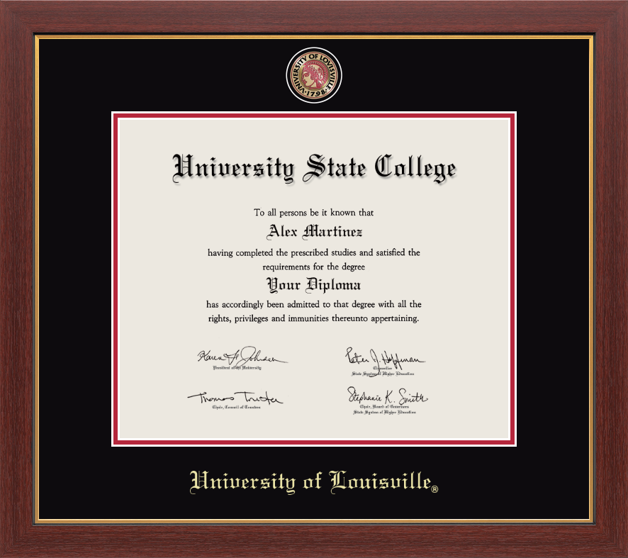 University of Louisville Medallion Diploma Frame