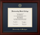 CAPGOWN | University of Michigan Cherry Wood Diploma Frame for Bachelor's and Master's graduates. Designed and made in USA.