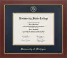CAPGOWN | University of Michigan Medallion Diploma Frame for Bachelor's and Master's graduates. Designed and made in USA.