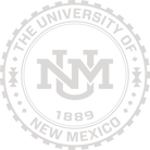 University of New Mexico silver embossed school mark and name artwork
