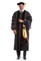 University of Missouri Doctoral Regalia Rental Set - Doctoral Gown, PhD Hood, and 8-sided Cap / Tam with Tassel