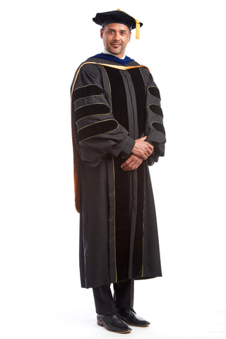 University of Missouri PhD Regalia Set. Doctoral Gown, PhD Hood, and Adjustable Cap / Tam