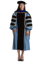 University of Michigan Doctoral Regalia Rental Keeper Set. Comes with Doctoral Gown, PhD Hood, and Tam!