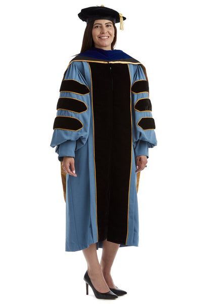 University of Michigan Doctoral Regalia Rental Keeper Set. Comes with Doctoral Gown, PhD Hood, and Tam!