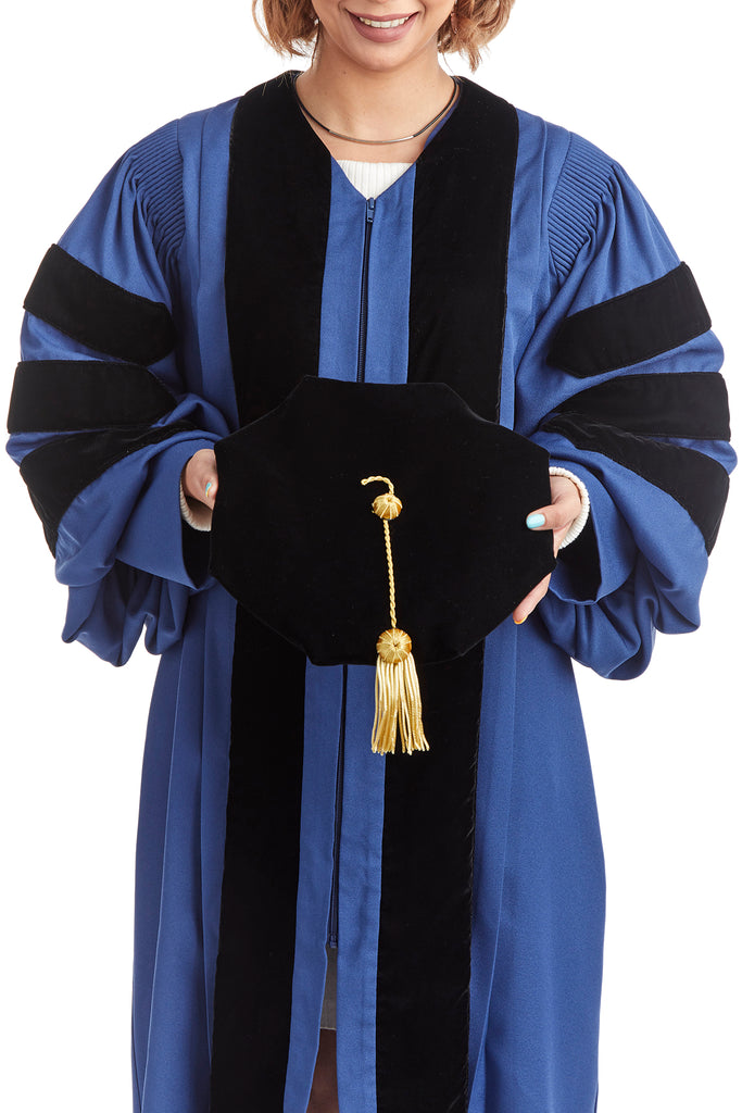 Yale University 8-Sided Doctoral Tam (Cap) with Gold Tassel