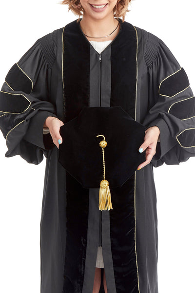 Doctoral Tam for US Military Academy Graduation - 8-sided with Gold Bullion Tassel