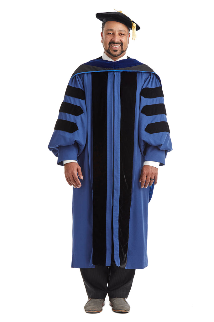 Yale University Doctoral Regalia Rental Set. Doctoral Gown, PhD Hood, and Eight Sided Doctoral Tam with Tassel - Rental keeper