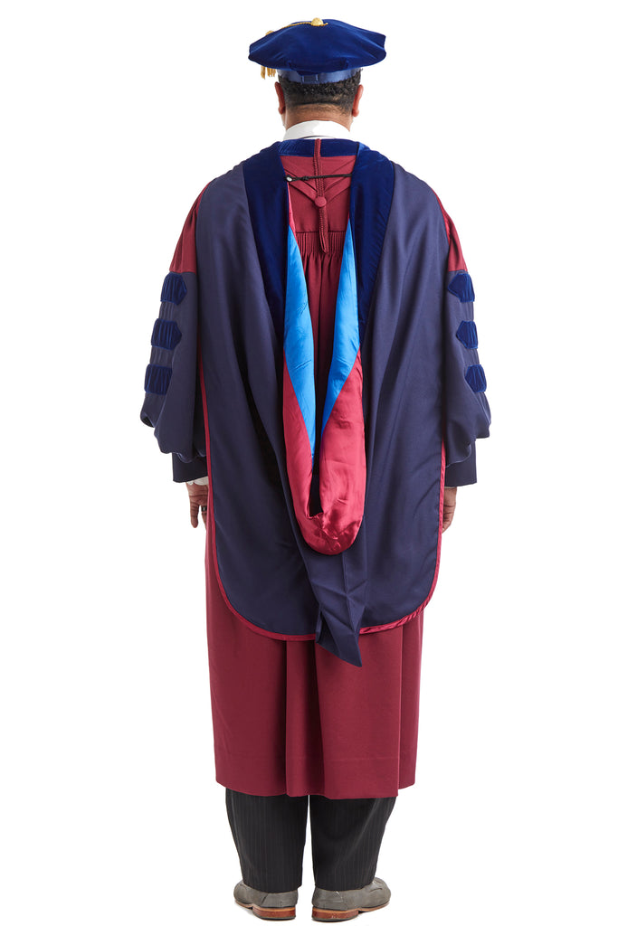 University of Pennsylvania Doctoral Regalia Rental Set. Doctoral Gown, Hood, and Cap / Tam with Tassel