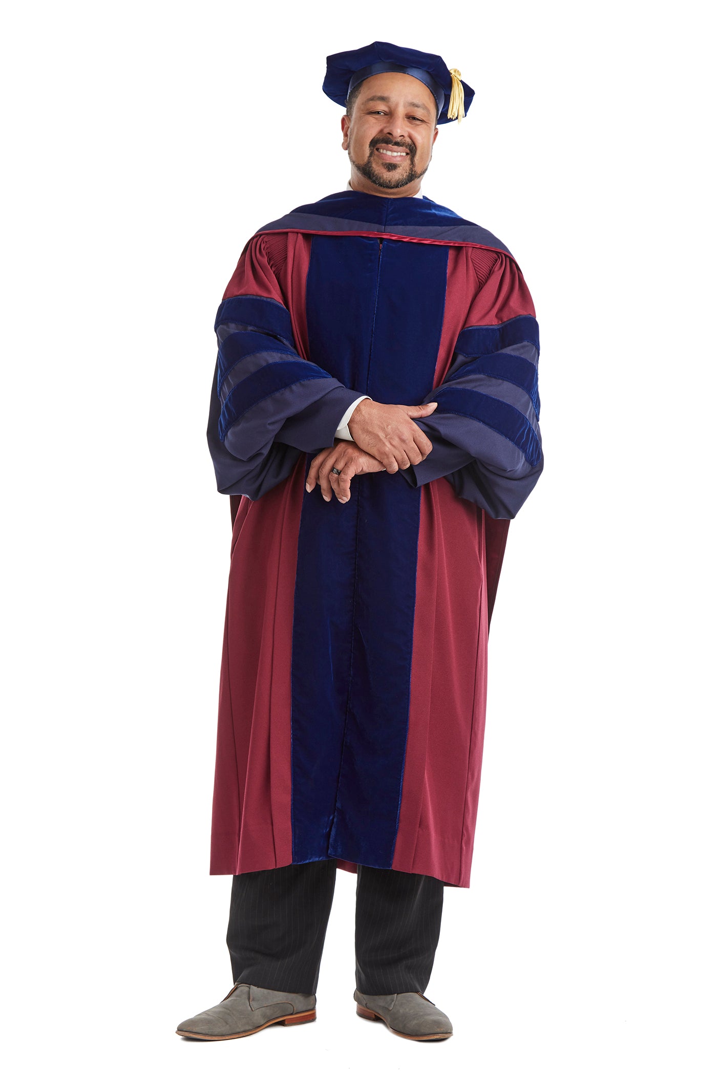 University of Pennsylvania Doctoral Regalia Rental Set. Doctoral Gown, Hood, and Cap / Tam with Tassel