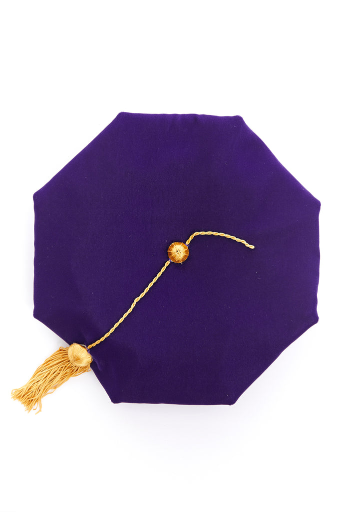 University of Washington 8-Sided Purple Velvet Doctoral Tam (Cap) with Silk Tassel