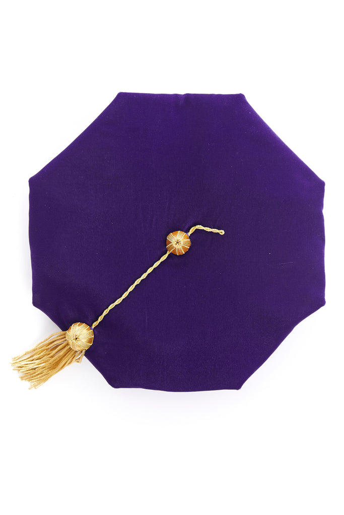 University of Washington 8-Sided Purple Velvet Doctoral Tam (Cap) with Gold Tassel