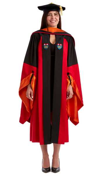 Stanford Complete Doctoral Regalia Set - Engineering Gown, Hood, and Eight-Sided Cap/Tam with Tassel