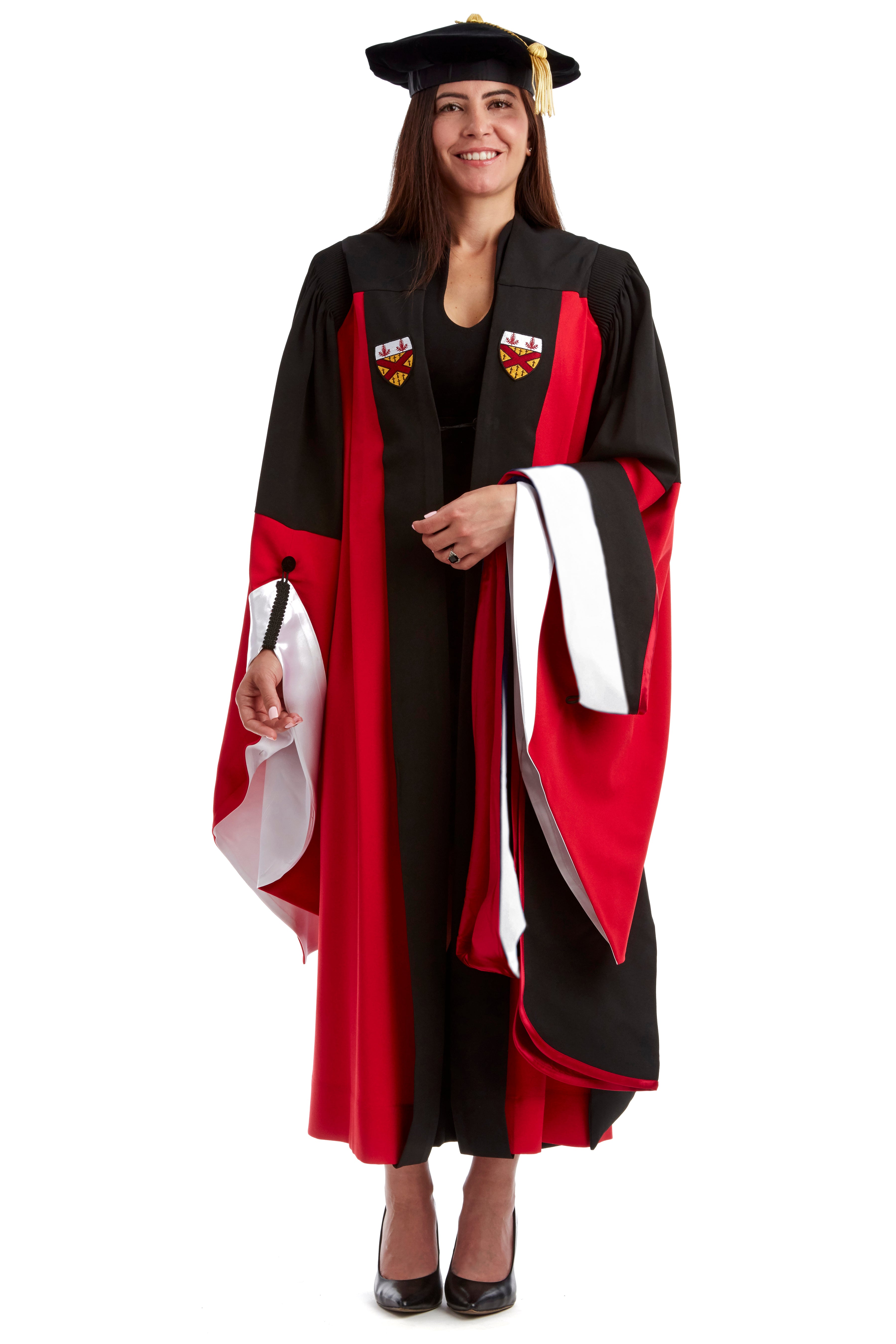 MeraConvocation Red Shiny Graduation Gown and Cap with Golden Border Graduation  Gown Price in India - Buy MeraConvocation Red Shiny Graduation Gown and Cap  with Golden Border Graduation Gown online at Flipkart.com