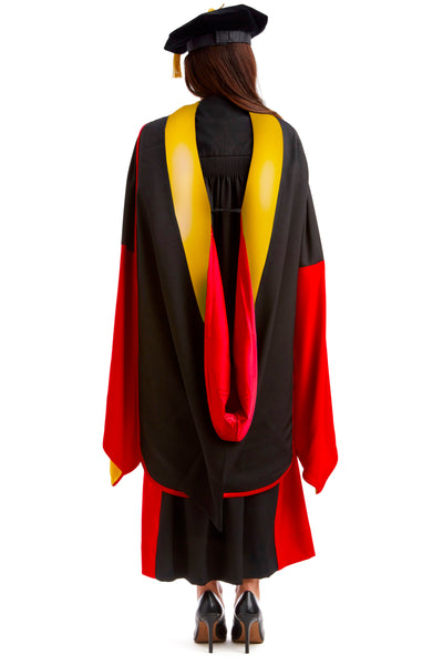 Stanford Complete Doctoral Regalia Set - Sciences Gown, Hood, and Eight-Sided Cap/Tam with Tassel