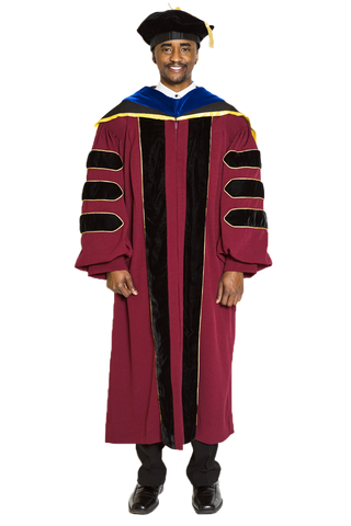 University of Minnesota Doctoral Regalia Set - PhD Gown, PhD Hood, and 8-sided Cap / Tam