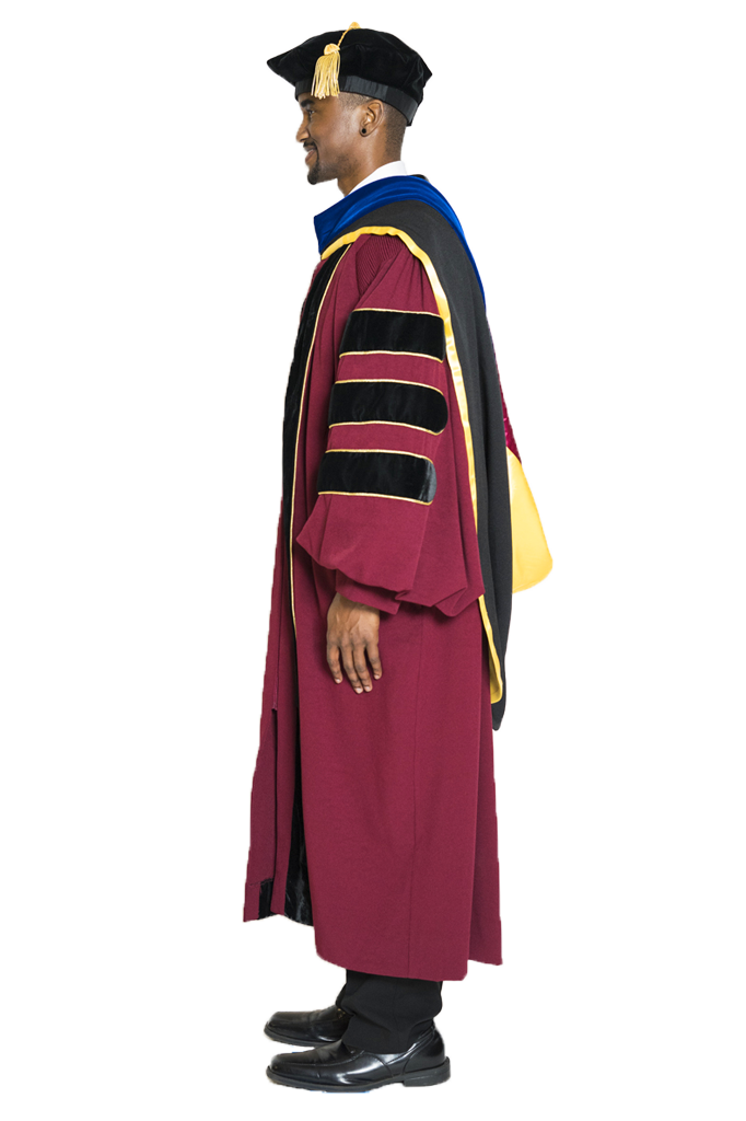 University of Minnesota Doctoral Regalia Set - PhD Gown, PhD Hood, and 8 sided Cap / Tam