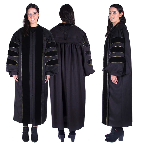 Premium Black PhD Gown for Graduation