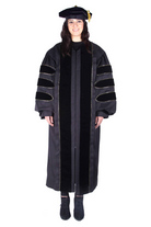 Premium Black PhD Cap and Gown for Graduation