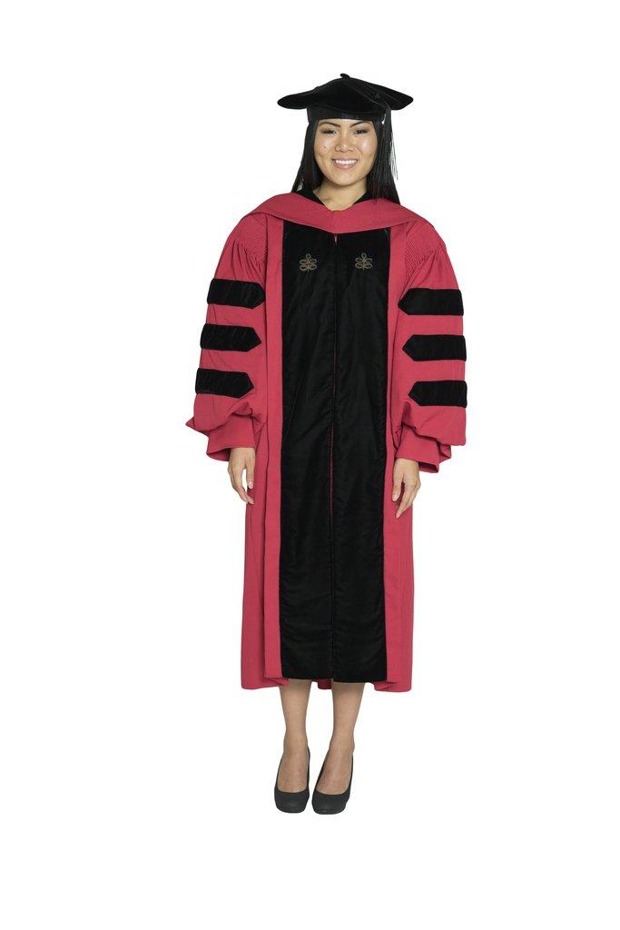 Harvard University Doctoral Regalia, DBA Gown, Doctoral Hood, and 4-sided Velvet Cap / Tam