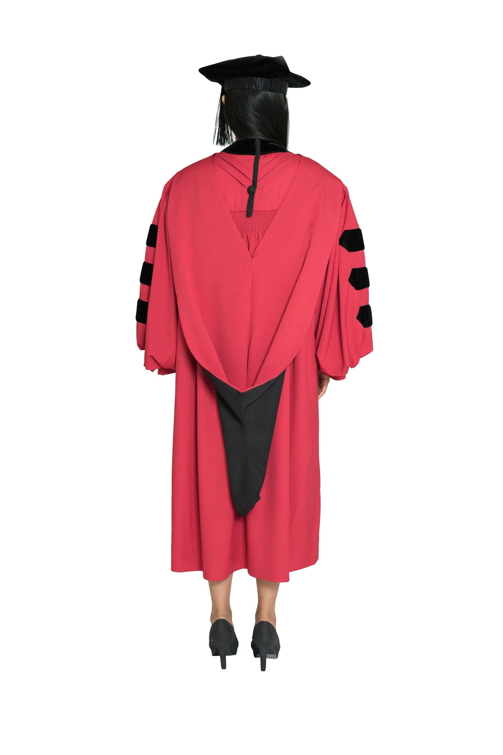 Harvard University Doctoral Regalia, PhD Gown, PhD Hood, and 4-sided Velvet Cap / Tam
