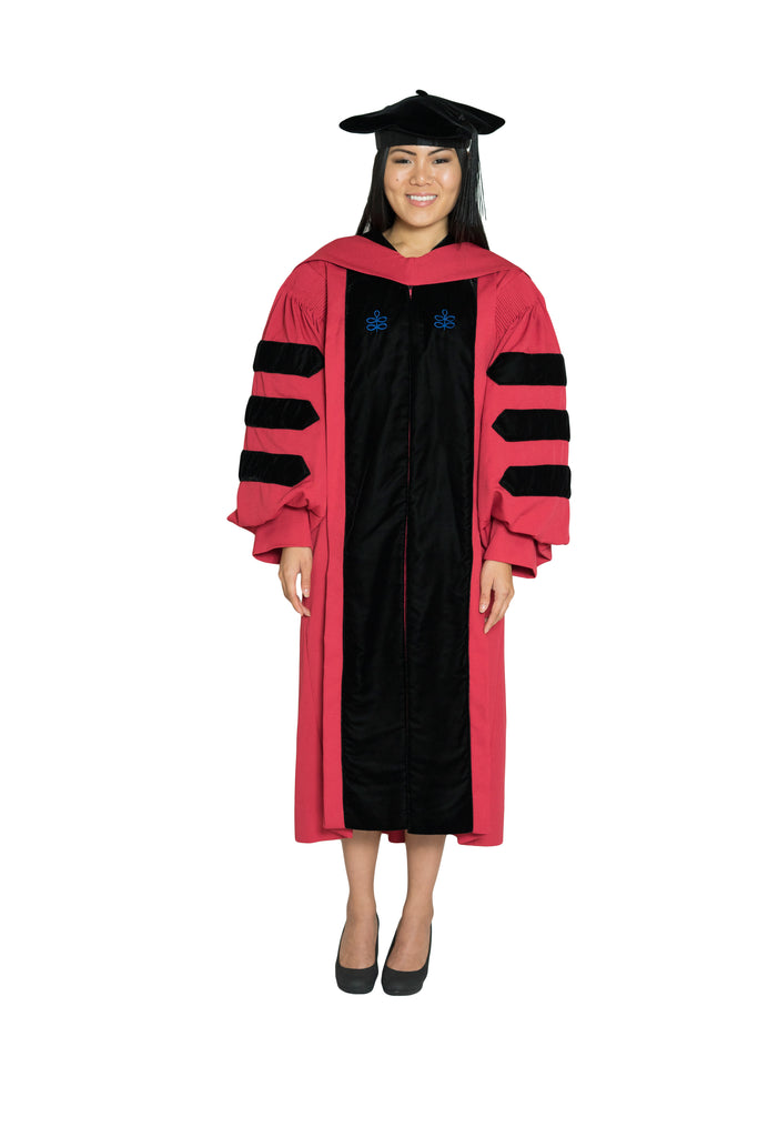 Harvard University Doctoral Regalia, PhD Gown, Doctoral Hood, and 4-sided Velvet Cap / Tam