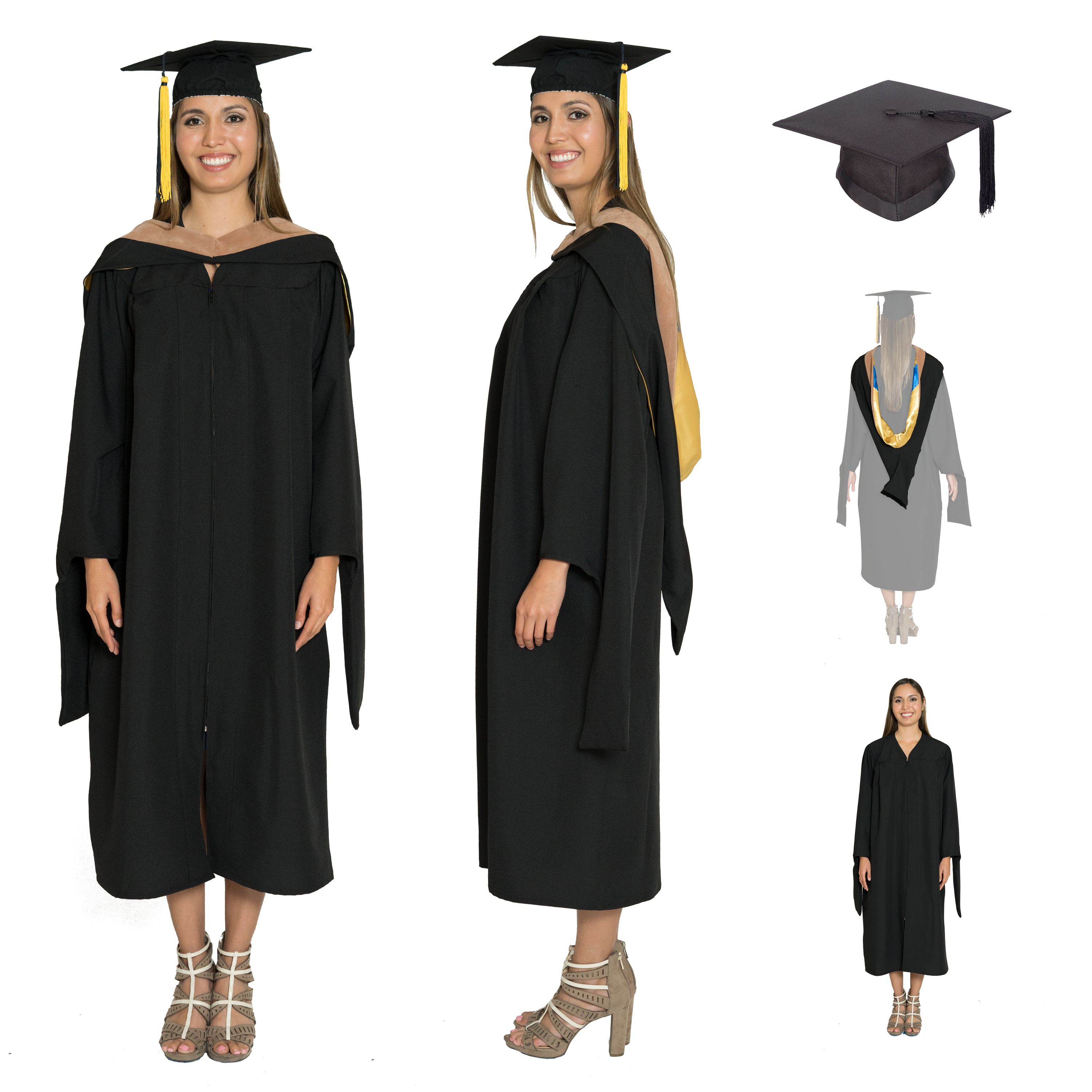 MBA Gown, Hood, & Cap set for UC Berkeley, UCLA, UCSD, UC Irvine, UC Riverside Graduation